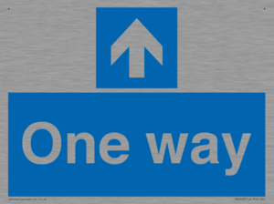 One way with up directional arrow